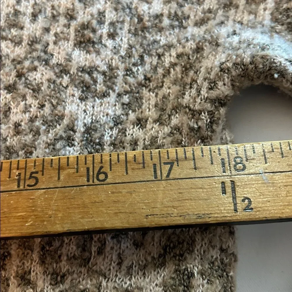 Madewell Shrunken Pullover Sweater in Leopard Pink Brown Cozy Winter wool XS